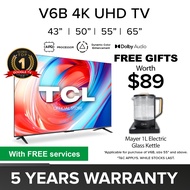 【5 Years Warranty】TCL V6B Google TV |  43 50 55 65 inch  | 4K Smart TV  |  HDR 10 | 【With Free Gift】