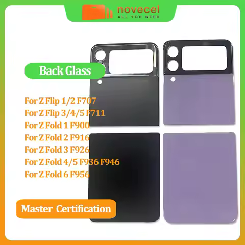 NOVECEL For Samsung Galaxy Z Flip3 5G Z Flip 3 Back Cover Glass Rear Battery Housing SM-F711 F711B F