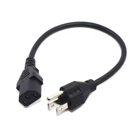 US Nema 5-15P Male Plug to IEC 60320 C13 Power Cable, 0.3M 1ft Conductor PC AC Power Cord 10A 250V C