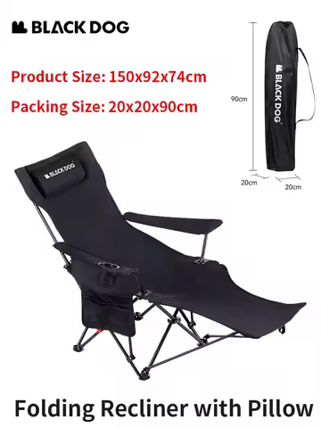 Naturehike BLACKDOG Folding Chair Recliner Adjustable Lounger for Camping Outdoor Fishing Beach Picn