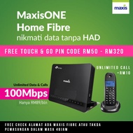 【100Mbps】MAXIS Home Fiber 100Mbps Unlimited Data - Free modem &amp; Router (FREE RM50 RM120 RM150 RM220)