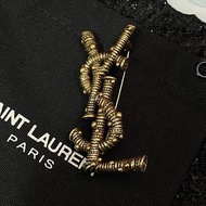 YSL 字母竹節胸針、別針