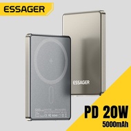 Essager PD20W 5000MAh USB C ประเภท C ชาร์จไร้สายสำหรับโทรศัพท์มือถือ Iphone ซัมซุงฮัวเหว่ยเสี่ยวหมี่ชาร์จเร็ว Power Bank