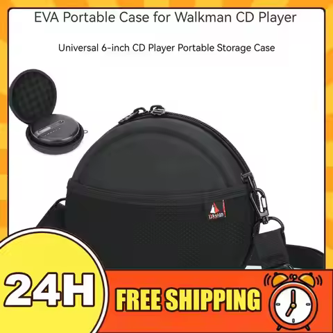 Portable CD Player Bag for 6 Inch CD Player Cable Accessories Mini Shoulder Bags with Adjustable Str