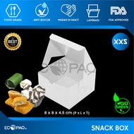 Snack Box - Catering Box - Cake Box - WHITE - 8x8x4.5 cm (100 pcs)