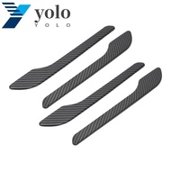 YOLO Car Door Handle Sticker ABS Auto Parts Exterior Door Handle Patch For Model 3 Y 2017 - 2022 Car Door Cover Trim Anti-Scratch Carbon Fiber Texture Door Handle Protector