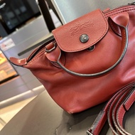 LONGCHAMP LE MINI PLIAGE CUIR系列小羊皮短把兩用水餃包