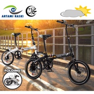🔥MEGA SALE🔥16 Inch Folding Speed Bicycle Double Disc Brake Shock Absorber Bike