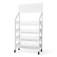 Supermarket Snack Display Rack Multitier Metal Organizer Moveable Storage Shelf for Convenience Shop