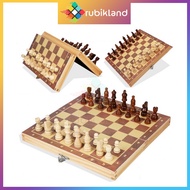 [Wooden Table] High-Quality Wooden Table Magnet Chess Set Sports Intellectual Chess Boardgame International Chess Children