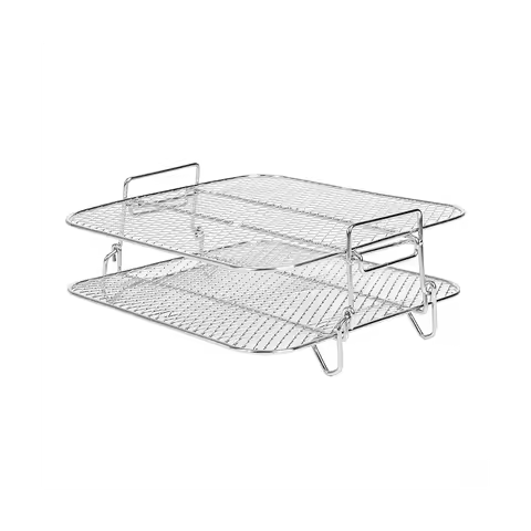 Air Fryer Rack for 5.5L Air Fryer, 2 Tier Air Fryer Grill/Shelf/Dehydrator Rack Square ,Air Fryer Ac