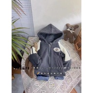 Dark gray bear fur coat - AT600