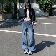 {Little Ruth} Small Guy 145-165cm Small Guy Overall Jeans Women Small Guy American Retro Spring Summ