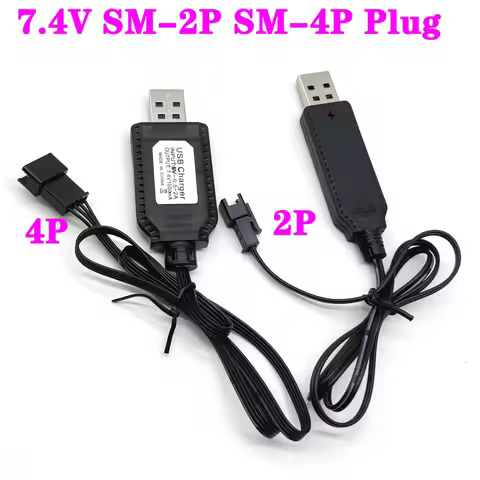 Universal SM-2P 4P LED Indicator 3.7V Charger Cables USB Charger RC Toys Charger Li-ion Battery NiMh