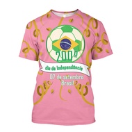 SHUNAICHI Christmas Summer Brazilian Flag Pattern 3D Printed T-shirt 200th Independence Day Print Se