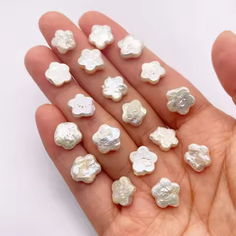Plum Blossom Shape Beads 10-11mm Natural Freshwater Pearls Loose Beads Diy Jewelry Making Necklace P