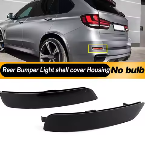 2PCS For 2014-2018 BMW X5 F15 M Sport Rear Bumper Reflector Tail Light Black/Red Len shell cover no 