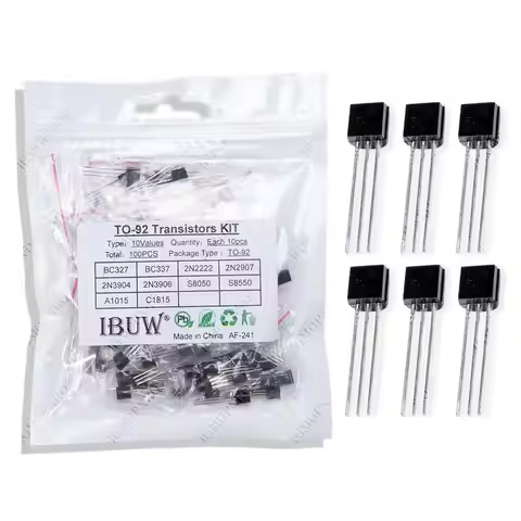 BC337 BC327 2N2222 2N2907 2N3904 2N3906 S8050 S8550 A1015 C1815 10Values x10pcs=100 Transistors set