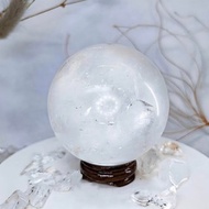 【冰洲方解球】透體帶彩虹冰洲球/方解石水晶球
