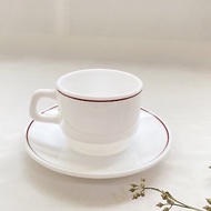 【好日戀物】法國 Arcoroc 陶瓷簡約茶杯咖啡杯盤組下午茶聖誕節