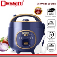 DESSINI ITALY 1.8L Electric Rice Cooker Non Stick Aluminium Inner Pot with Steamer Pengukus Periuk N