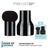 Miss U2 Mushroom Makeup Sponge with More Hygienic Handle - Black Beauty Blender with Case