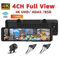 3 6 0 Degree 4K Mystery Zone Warning 3 7cm Full Screen Recording Streaming Media Rearview Mirror B S