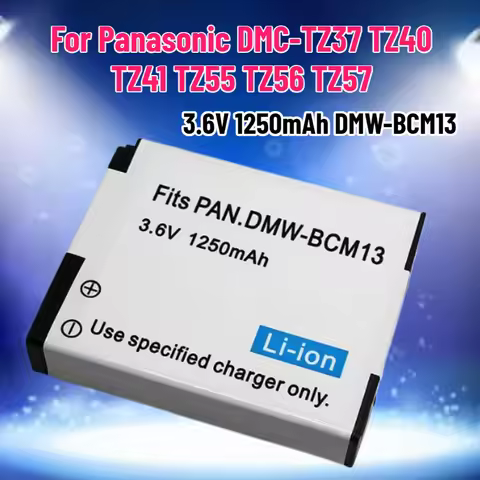 3.6V 1250mAh DMW-BCM13 Battery for Panasonic DMC-TZ37 TZ40 TZ41 TZ55 TZ56 TZ57 TZ58 TZ60 TZ61 TZ70 L