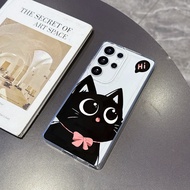 Black Cat for Samsung 24 FE Case S26 S25 S24 S23 S22 S21 S20 Ultra FE A16 A12 Screen Protector Casin