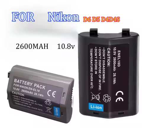 2600MAH 10.8V Battery Suitable for Nikon Z9 Mirrorless D6 D5 D4S Digital Camera D850 Battery EN-EL18