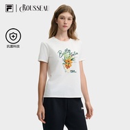 FILA CORE LIFESTYLE HERITAGE DREAM JUNGLE Women Short Sleeves T-Shirt Anti Bacterial (Beige / Purple