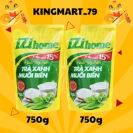 [Combo of 2 bags] IZI HOME green tea sea salt dishwashing liquid 735ml bag