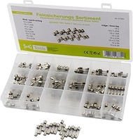 SeKi 317024 160 Pieces Fine Fuse 5x20 Assortment 160 Pieces 16 Types Flink + 8x Slow 0.8A, 1.25A, 1.