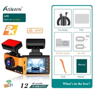 2K ADAS DashCam Wifi G.ps กล้องสำหรับรถยนต์ Asawin A2M 2.0 "หน้าจอ Touch Ips ด้านหน้า1440P และด้านหล