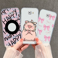For Samsung Galaxy C9 C8 C7 Pro Casing Adorable Pig Bowknot Drop-Resistant Shell Silicone Shockproof