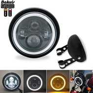 7.5 inch Universal Cafe Racer Round Motorcycle LED Head lamp Headlamp Distance Light Refit 7.5'' Mot