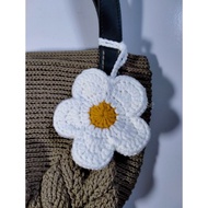 GANTUNGAN Crochet Flower Bag Charm Pouch || Knitted Flower Pouch Bag Hanger || Lipbalm Pouch / Holde