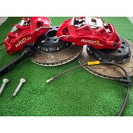 (USED) GT86/BRZ/ GK5 JAZZ INSPEED FORGED TS4S 4 POT BRAKE CALIPER WITH INSPEED FLOATING DISC