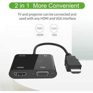 HDMI TO HDMI+VGA 適配器帶音頻兼容 Windows PC 和 Mac OS  ynsitmckp HDMI TO HDMI+VGA Adapter with Audio Compatible with Windows PC and Mac OS