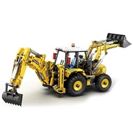 Reobrix 22018 MOC City Engineering Backhoe Loader Vehicle Excavator Model Plastic Toys Bricks for Ki