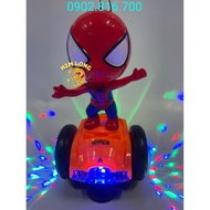 Đồ chơi lồng đèn siêu nhân nhện Spiderman đứng xe cân bằng cho bé trai tặng kèm pin quà tặng trung t