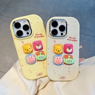 Suitable for IPhone 11 12 Pro Max X XR XS Max SE 7 Plus 8 Plus IPhone 13 Pro Max IPhone 14 15 Pro Max Lovely Phone Case with Toys Accessories Cute Design Good Mood