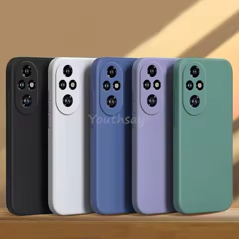 For Honor 200 Pro Case Honor 200 Pro Cover Liquid Silicone Thin Plain TPU Anti-drop Phone Protector 