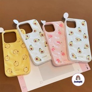 Funny Durian Guava 3D Fold Water Ripple Phone Case For iPhone 11 16 14 15 Pro Max Plus 12 13 ProMax 