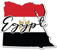 2 x 10cm Egypt Flag Vinyl Stickers - Egyptian Map Travel Holiday World Country Geography School Loca