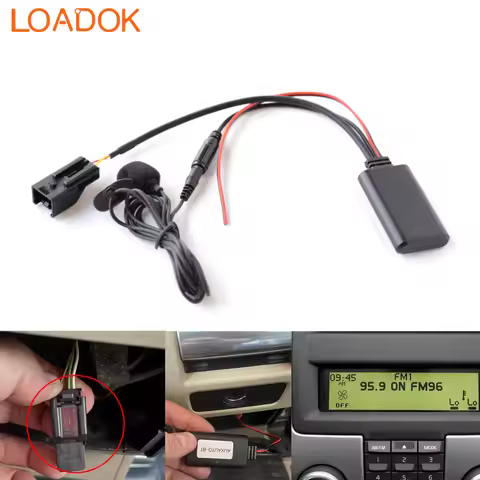 4 Pin Bluetooth Car Radio Audio AUX Music Adapter Handfree Call Mic Cable for Volvo C S V CX Series 