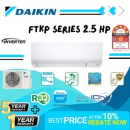 (KLANG VALLEY) Daikin  2.5HP Aircond - ( FTKP ) Inverter Wall Mounted (R32) Air Conditioner