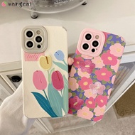 OPPO A92s A92 A72 A52 A53 A32 A35 A31 A9 A5 2020 A12e A91 A3s A3 F11 F9 R17 R15 R11S R11 R9S Phone Case Embroidery Flower Tulip Colorful Leather Soft Casing Cases Case Cover