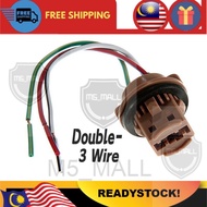 "R/STOK" T20 7443 3wire 1891 LED Bulb Brake Turn Signal Light Sockets Harness Wire Plugs 1891