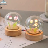 Lampu malam Korea Tulip lampu meja hiasan dongeng lampu DIY lampu LED pakej bahan bunga Tulip lampu 